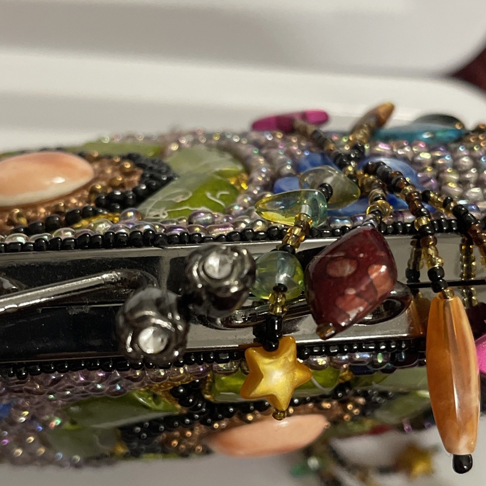 Ohh! Ashley Handcrafted Beaded Bag Mini Clutch Purse Evening Handbag *No Chain* - Picture 6 of 12